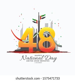 Illustration of UAE independence day banner or poster design with national flag color theme background,united arab emirates,national day,spirit of the union.