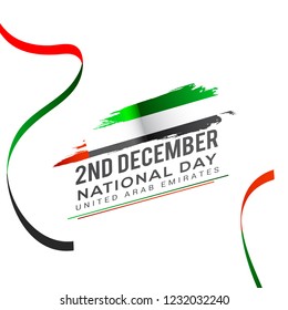 Illustration Of UAE National Day Banner Or Poster Design With National Flag Color Theme Background.