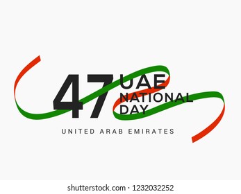 Illustration Of UAE National Day Banner Or Poster Design With National Flag Color Theme Background.