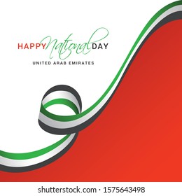 Illustration Of UAE National Day Banner Or Poster Design With National Flag Color Theme 
Background.