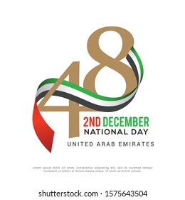 Illustration Of UAE National Day Banner Or Poster Design With National Flag Color Theme 
Background.