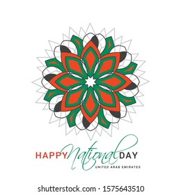 Illustration Of UAE National Day Banner Or Poster Design With National Flag Color Theme 
Background.