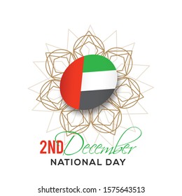 Illustration Of UAE National Day Banner Or Poster Design With National Flag Color Theme 
Background.