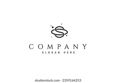 Illustration of a UFO airplane logo design with the letter s
