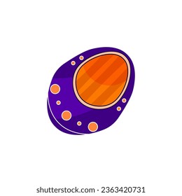 ILLUSTRATION UFO. SPACECRAFT TEMPLATE FLAT PURPLE ORANGE COLOR LOGO ICON DOODLE ART DESIGN ELEMENT MODERN VECTOR
