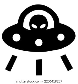 An illustration of a ufo in which there is an alien driving