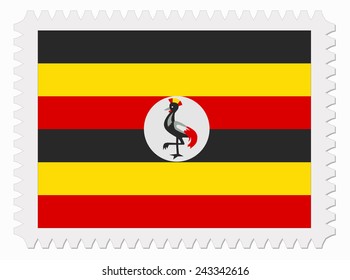 illustration Uganda flag stamp