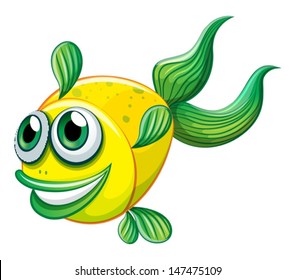 Illustration of an ugly fish on a white background