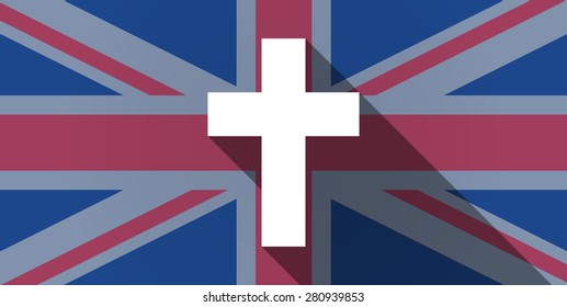 Illustration of an UK flag icon with a cross