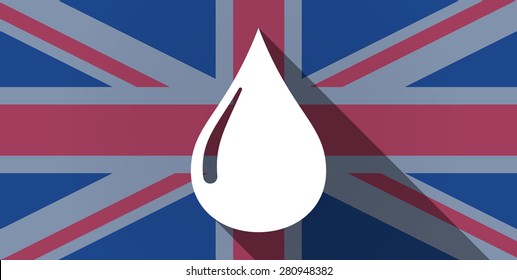 Illustration of an UK flag icon with a fuel drop