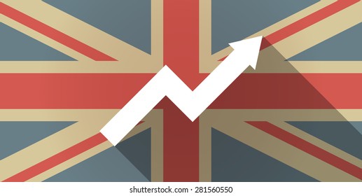 Illustration of a UK flag icon with a graph