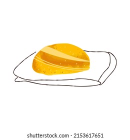 Illustration of ukrainian bread palyanytsya isolated on white background