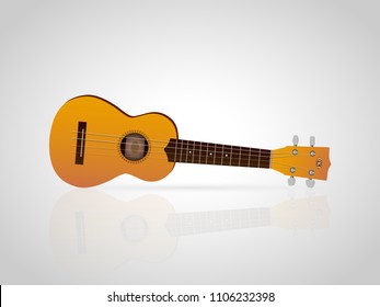 Illustration of a ukulele isolated on a white background.