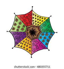 Illustration of Umbrella with decorative style.