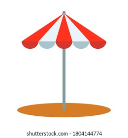 illustration of an umbrella, in a flat style. vector illustration, summer theme.