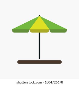 ilustración de un paraguas, en un estilo plano. ilustración vectorial, tema de verano.