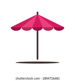 ilustración de un paraguas, en un estilo plano. ilustración vectorial, tema de verano.