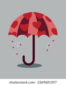 Illustration Umbrella with pattern love