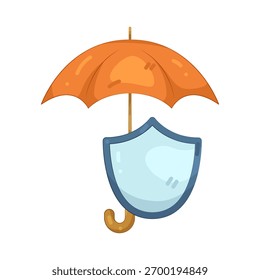 Ilustración del escudo de paraguas para protección y seguridad