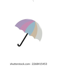 Illustration of an umbrella that has beautiful pastel colors