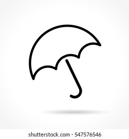 Illustration of umbrella thin line icon design