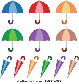 Illustration of umbrellas of various colors