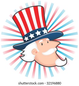 Illustration of uncle sam with hat
