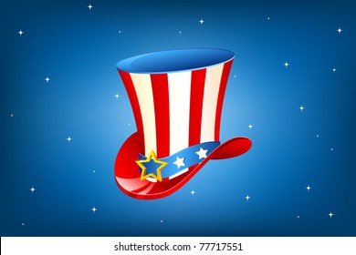 illustration of Uncle Sam hat on abstract background