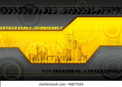 Illustration Of Under Construction Background With Building