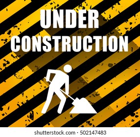 Illustration of under construction concept with shadow