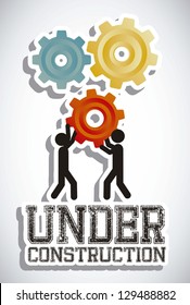 Illustration of under construction, Construction Icons, Site, worker, tools, vector illustration
