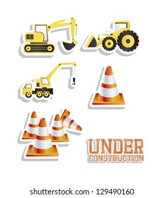 Illustration of under construction, Construction Icons, Site, worker, tools, vector illustration