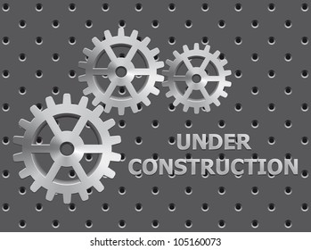 Illustration of under construction on perforation background