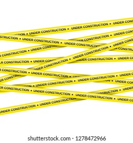 Illustration under construction ribbons