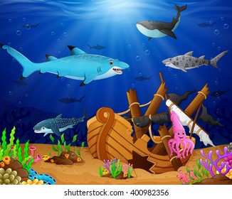 illustration of under the sea