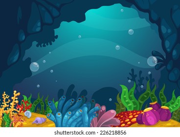 Illustration of under the sea background vector