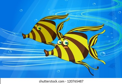 illustration of under water fish
