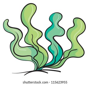 illustration of an under water plant on a white background