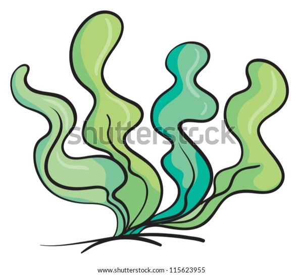 Illustration Under Water Plant On White Stock Vector (Royalty Free ...