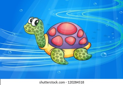 illustration of under water tortoise