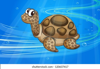 illustration of under water tortoise