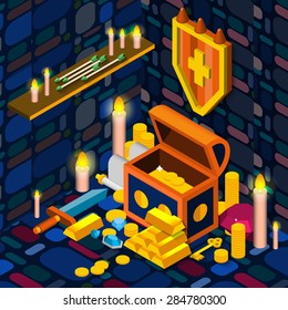 Illustration underground gold