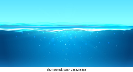 Illustration Underwater Background Ocean Blue Background Stock Vector ...