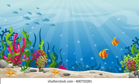 Illustration of underwater landscape 