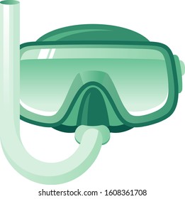Illustration of underwater mask, with white background vector