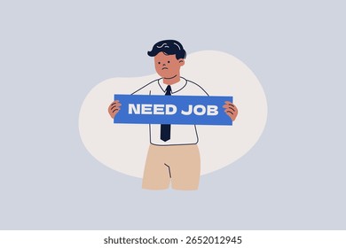 Ilustração de Desempregado Executivo Procura Emprego