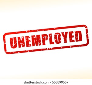 Illustration of unemployed text stamp