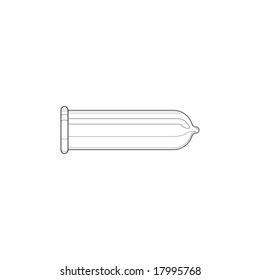 Illustration of  Unfolded Condom in Horizontal Position (jpeg has clipping path)