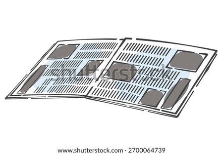 Illustration of an unfolded newspaper