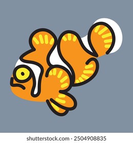 Illustration of an unhappy clownfish